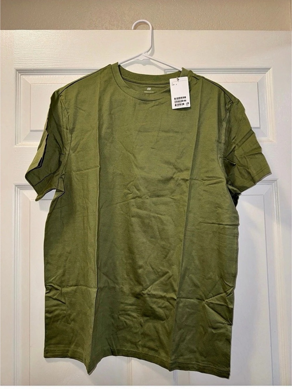 H&M Regular Fit T-Shirt Olive Short Sleeve Tee Size Large